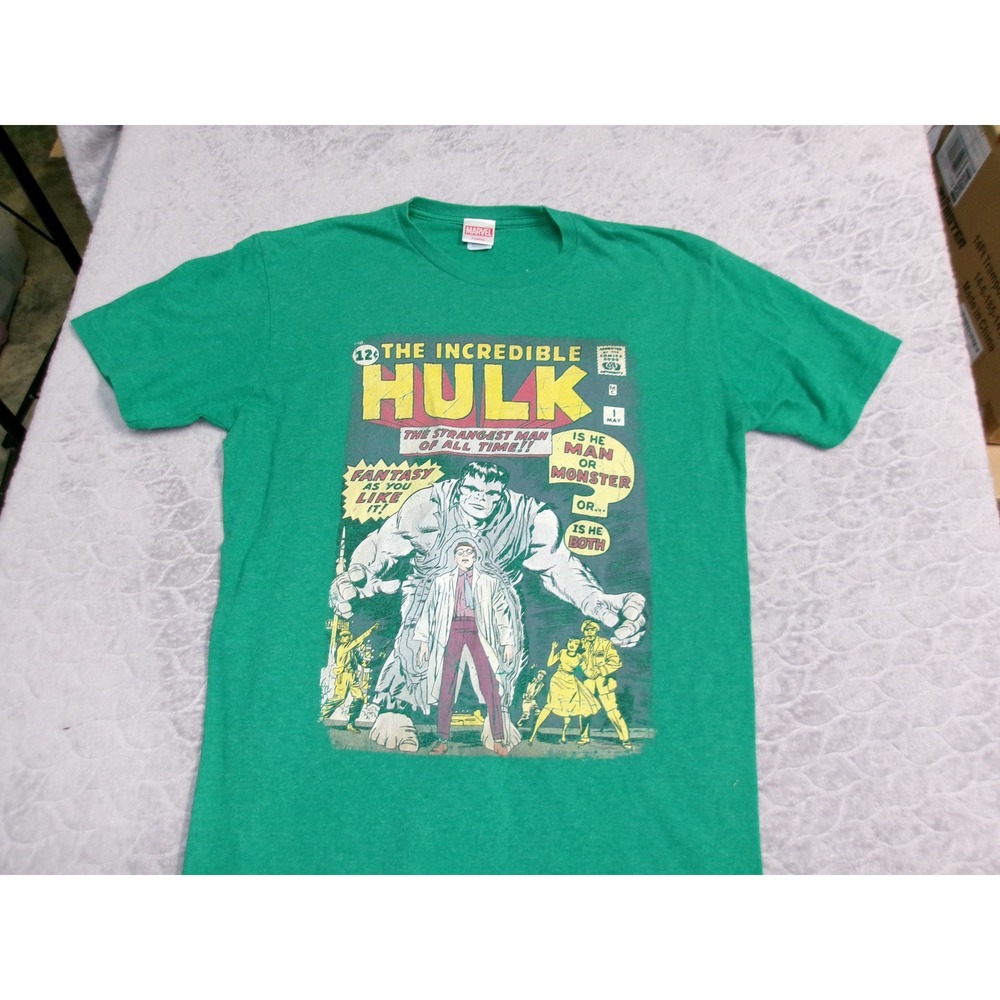 Marvel The Incredible Hulk Comic‎ Cover Graphic T Shirt Green Large